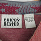 Chico's Design Red Yellow Aztec Button Up Shirt Women's Size 2