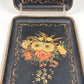 2 ISCO Hand Painted Snack Trays Alcohol Proof Made in Japan 1950's 8.25" x 5.25"