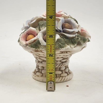 Handcrafted Italian Capodimonte Multicolor Floral Porcelain Decorative Art Vase