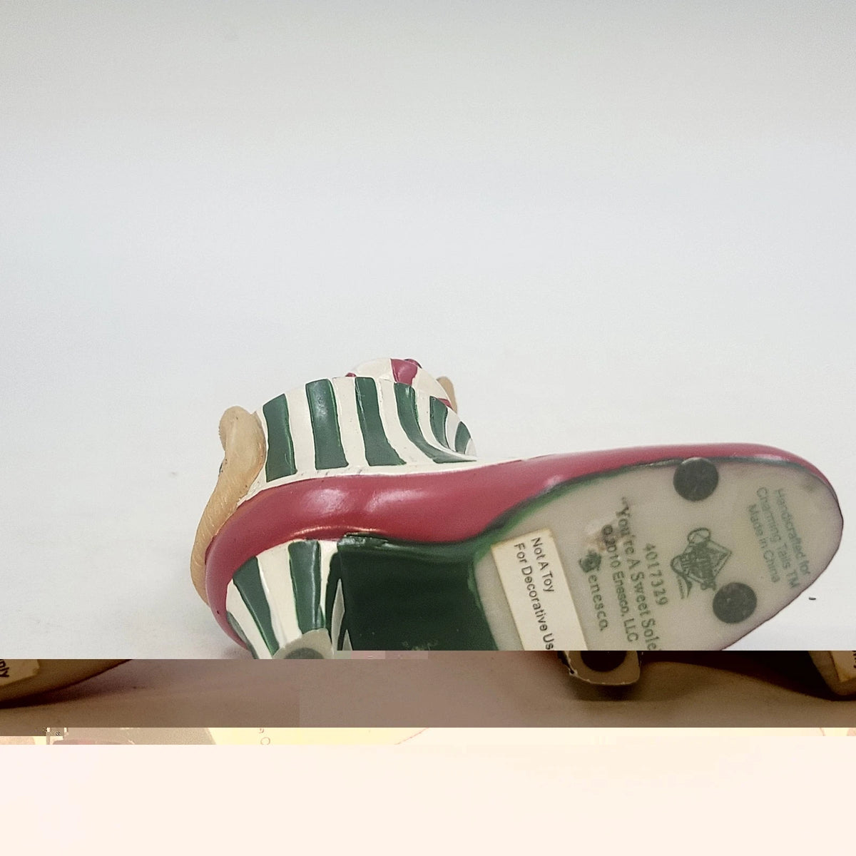 Enesco Charming Tails You're A Sweet Sole Mouse Christmas Shoe Candy Cane China