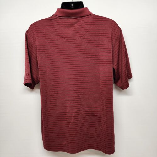 Grand Slam Golf Polo Shirt XL Short Sleeves Maroon with Black Stripes Vintage