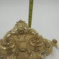 Ornate Double Inkwell Gilded Bronze Cherub Floral 9.75" Lacquered Iron