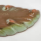 Frankoma Pottery Prairie Green Leaf Dish 225 Footed Serving Tray Oklahoma Clay