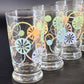 Libbey Atomic Starburst Juice Glasses 4 MCM Flower Power 5” 1970s Vtg Drinkware