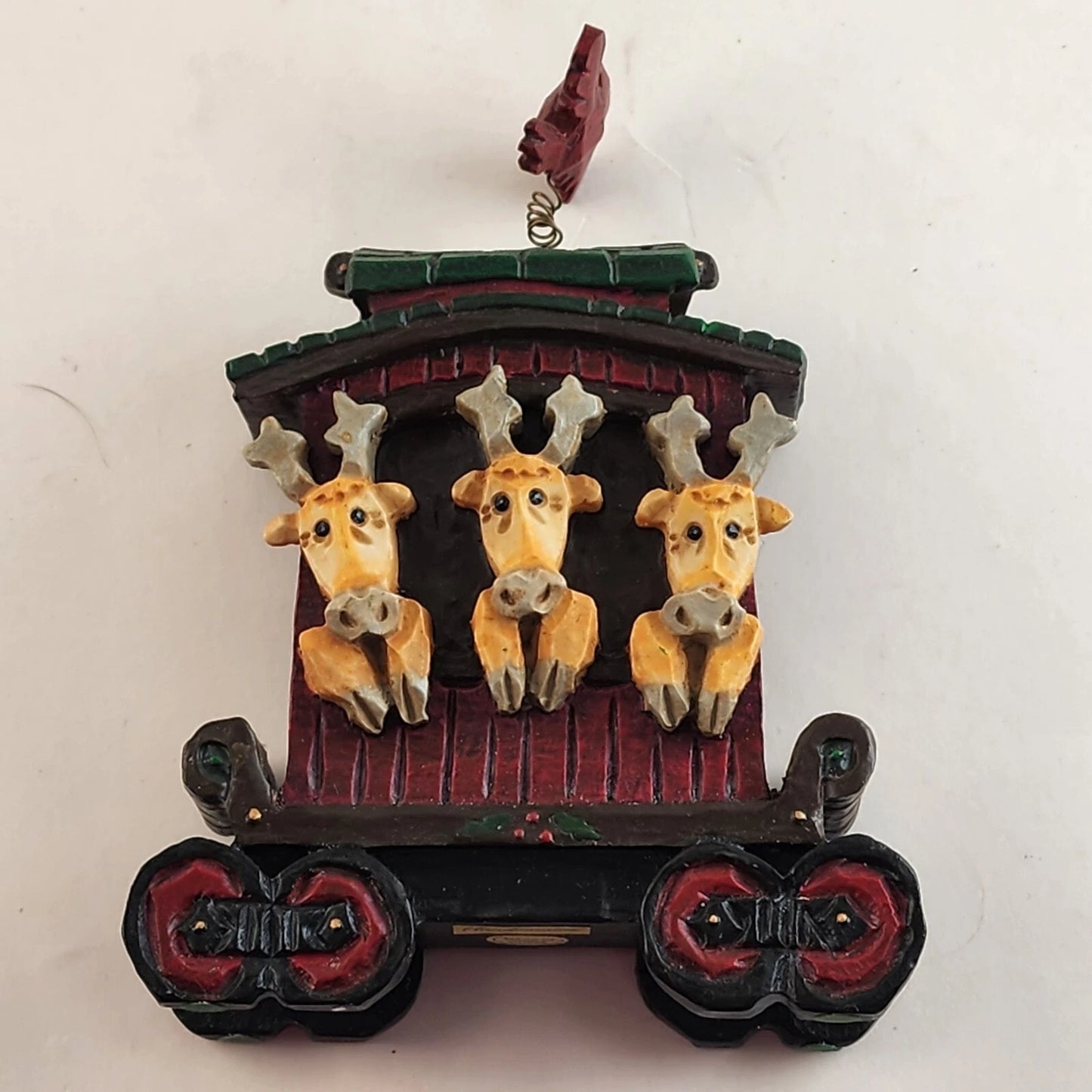 2 Christmas Train Figurines Great North Pole Railroad 2002 David Frykman