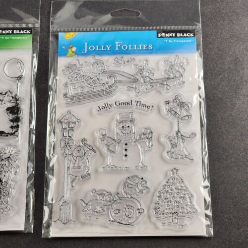 Penny Black Clear Unmounted Stamps Purrfect Day & Jolly Follies Design NOS