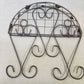 Ornamental Gray Wire Wall Shelf Basket Leaf Pattern Metal Storage