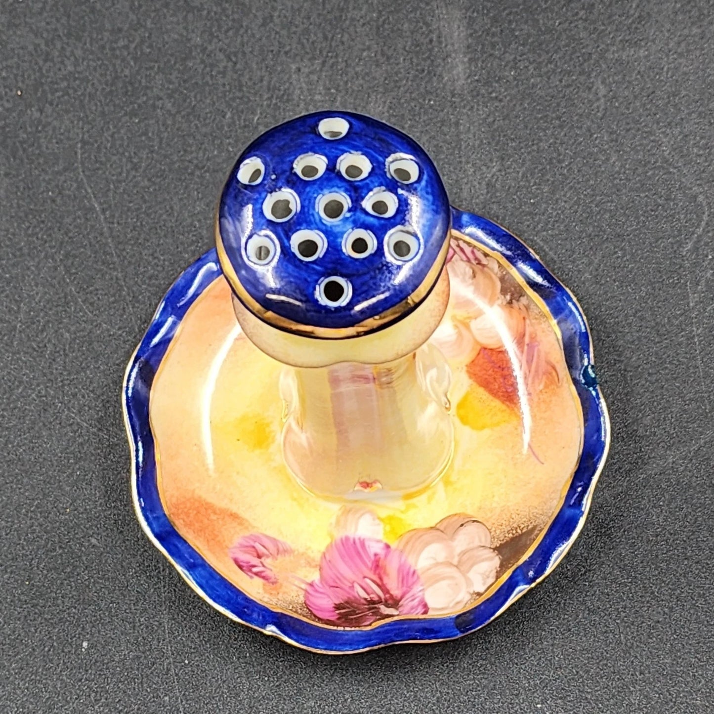 Limoges Hat Pin Holder Victorian Style Porcelain Hand Painted Floral 5"