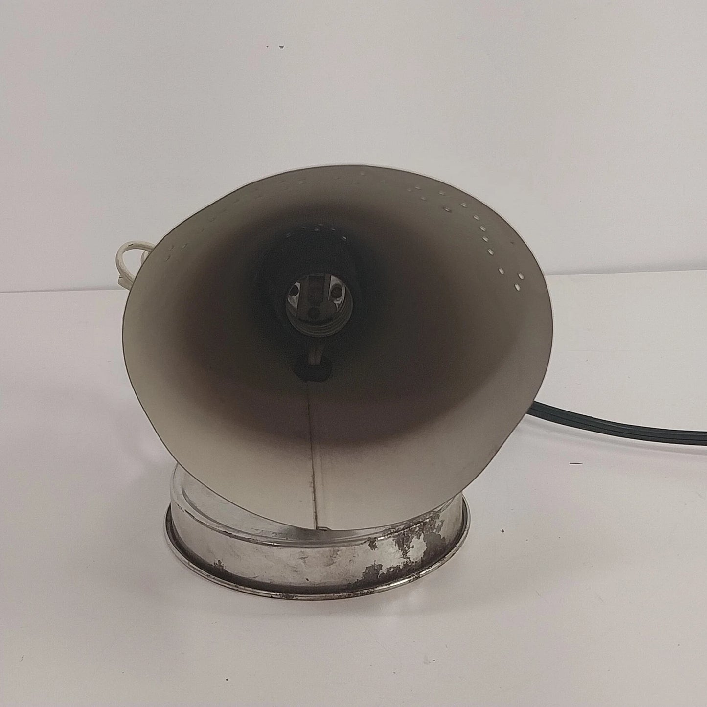 Atomic Cone Wall Lamp Adjustable Neck Chrome MCM Electric Plug-In Works Vintage