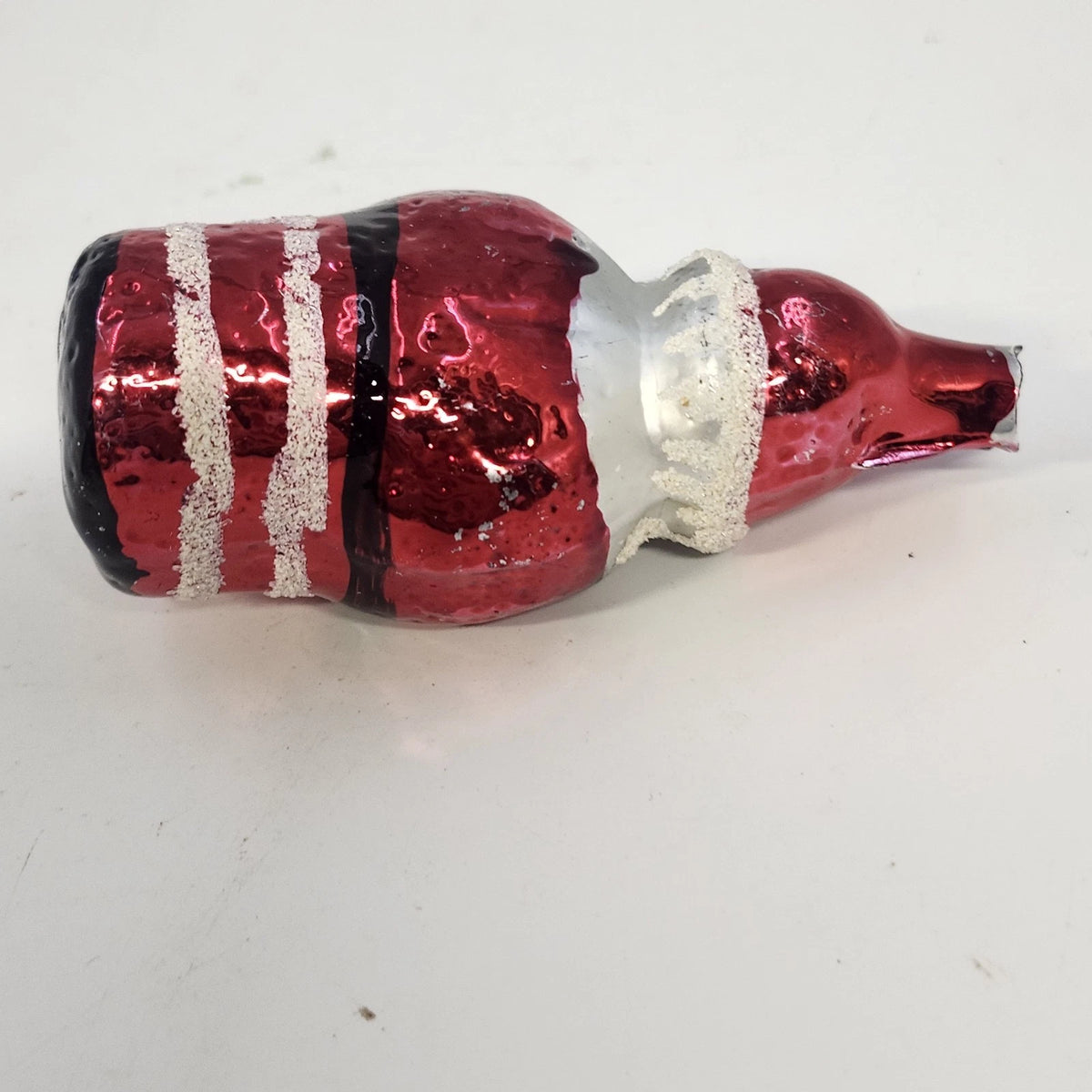 Mercury Glass Santa Christmas Ornaments Lot 7 Figural Mica Glitter Vtg No Caps