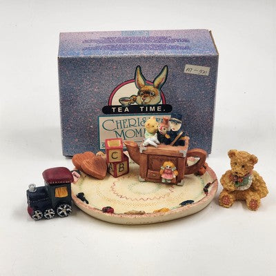 Cherished Moments AT-931 Bears Tea Time Mini Resin Tea Set 1995 Figurines