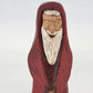 Wood Carved Pencil Santa Figurine Hand Painted Decor 7" 1995 Artist Signed GVW