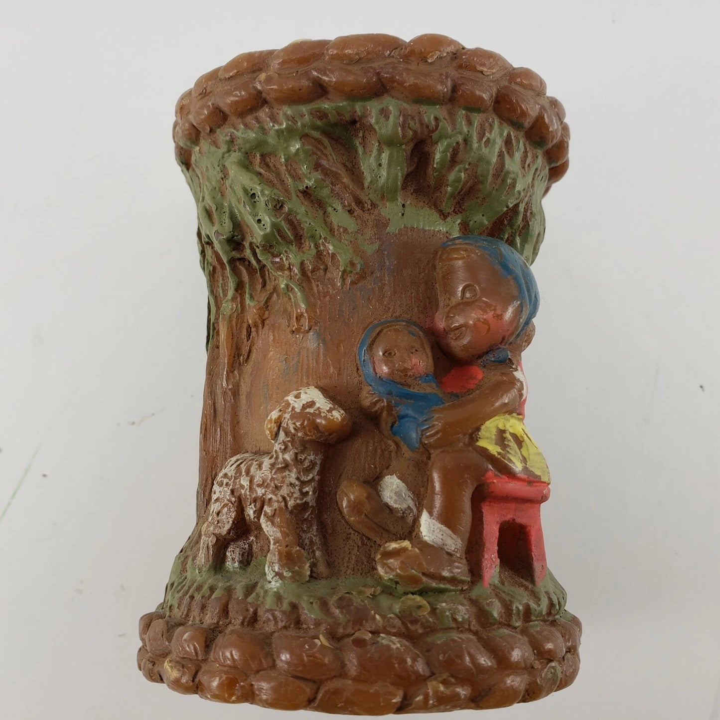 2 Alpine Originals Pillar Candles 1978 Kids Dog Doll Lamb Hand Painted Hong Kong