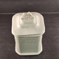 JC Penny Medium Canister and Lid Vintage Cream Pattern Creamy White 8.5" Tall