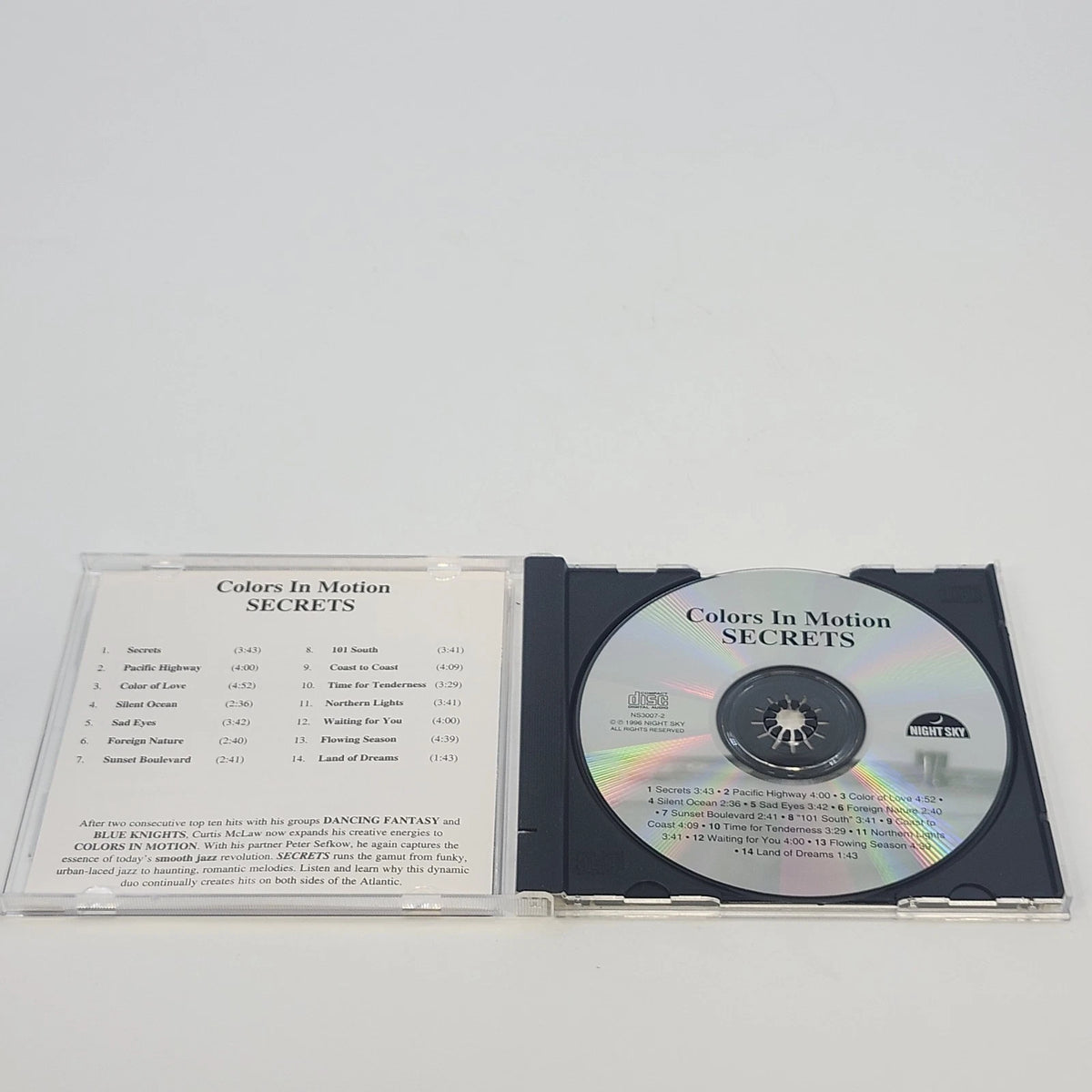 Colors In Motion Secrets CD Night Sky NS3007-2 New Age Smooth Jazz Ambient 1996