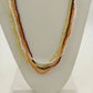 Set 4 Glass Beaded Necklaces Lot Orange Brown Clear Acrylic Seed Bead 17" Drop