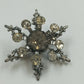 Silver Tone Snowflake Brooch Clear Rhinestone Starburst Fleur De Lis Pin Vintage