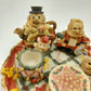 Popular Imports T1261 Mini Tea Set 1994 Christmas Wreath Polystone Resin