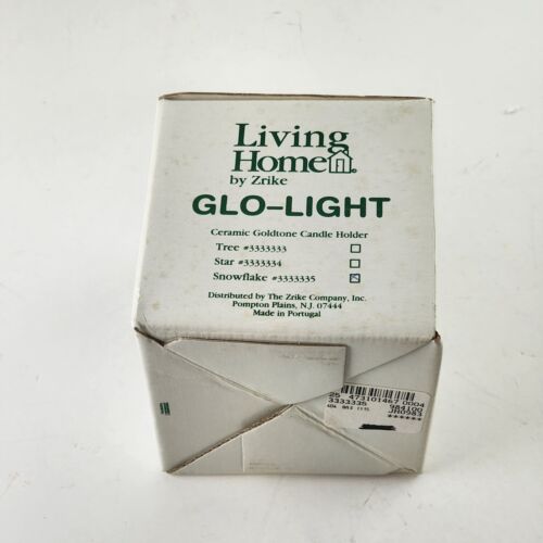 Living Home by Zrike Snowflake Design Glo-Light Ceramic Tea Candle Holder NOS