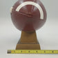 Ceramic Football Coin Bank Textured Sport Piggy Bank Brown on Pedestal Base 9.5"