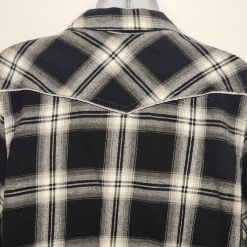 Mossimo Supply Co Black and White Plaid Shirt Women's Size 1 Small Vintage