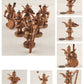 6 Pc Erzgebirge Wood Winged Angel Orchestra Playing Instruments Vintage 2½" Tall