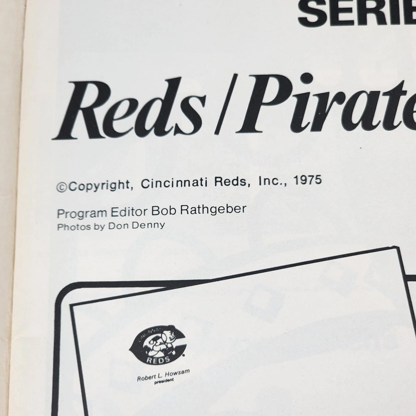 1975 NL Championship Series Program Reds vs Pirates MLB Vintage