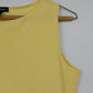 SML Sport Sleeveless Tank Top Women's Medium Solid Yellow Cotton Blend Crew Neck
