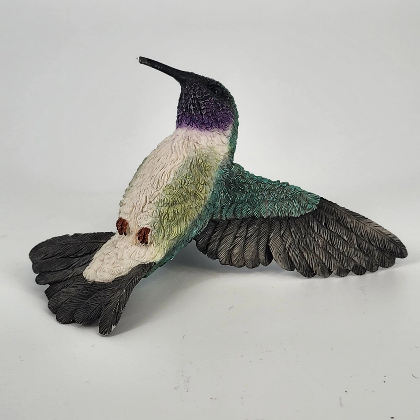 Ruby-Throated Hummingbird Figurine Hand-Painted Male Hovering 3.5" No Stand