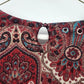 Talbots Petites Women's MP Opulent Paisley 100% Merino Wool Sweater Red Burgundy