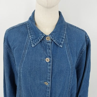 Coldwater Creek Denim Jacket XL Tencel Cotton Lightweight Long Sleeve China