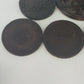Hand Carved Wood Elephant Coaster Storage & Lid Set African Safari Barware Vtg