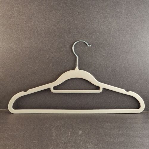JohneyRulu 20 Pack Of White Velvet/Felt Hangers For Clothing Vintage NOS