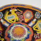 Huichol Wixárika Beaded Gourd Bowl Animal Geometric Folk Art 8" Mosaic Mexico