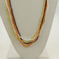 4 Glass Necklaces seed bead Fall Multicolor Small Acrylic Layered Long 17" Drop