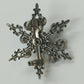Silver Tone Snowflake Brooch Clear Rhinestone Starburst Fleur De Lis Pin Vintage