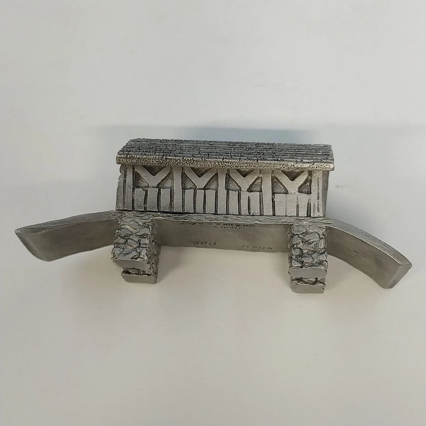 Spoontiques Covered Bridge Pewter Miniature Figurine 3051 1987 Vintage