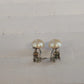 Vintage Faux Pearl Clip On Earrings Gold Tone Screw Back Classic