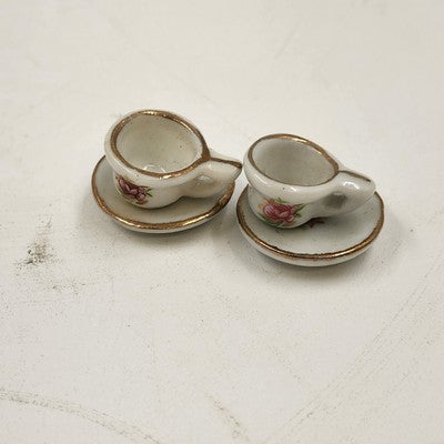 Porcelain Mini Tea Set 10pc Pink Rose Gold Trim by Price Products