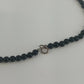 Vintage Sterling Silver Black Onyx Teardrop Necklace 16 Inch