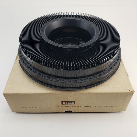 Kodak Rotary Carousel Slide Projector Tray 140 Slide Capacity Tray & Box Vintage