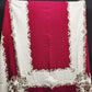 Deep Red & White Rectangle Tablecloth with Floral Damask Brocade Pattern 48"x60"