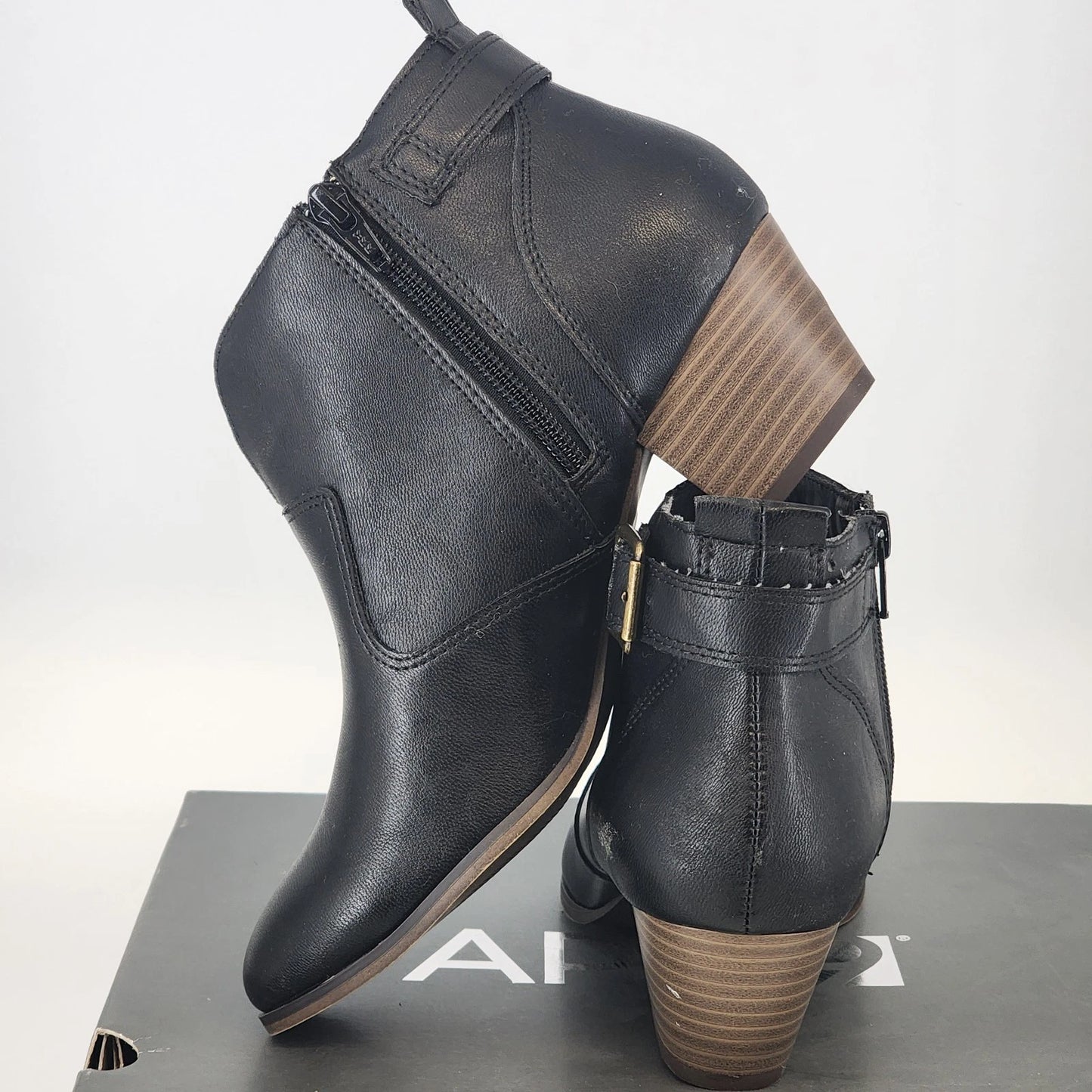 Apt 9 Apindie Platform Ankle Booties Womens 8 Black Heels Zip