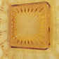 Imperial Glass Square Beaded Block Amber Plate Art Deco Starburst 1930s Vintage