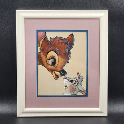 Disney Bambi & Thumper Friendship Print by Bruce McGaw Framed 14.5"x17" Artwork