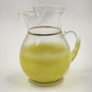 Blendo Yellow to Clear Pitcher w/ Gold Band Ice Lip WV Glass 6.25"x4"