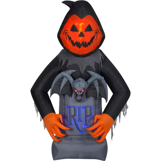 Gemmy 8.5ft Pumpkin Reaper Inflatable Fire & Ice LightShow Halloween Yard Decor