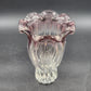 Shannon Crystal Designs of Ireland Hand Blown Glass Amethyst Vase Scalloped 9.5"