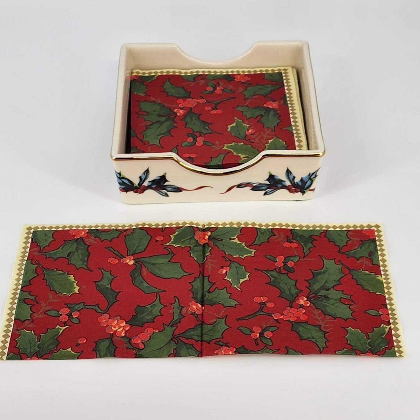 Lenox Winter Greetings Napkin Holder American Home Collection China New in Box