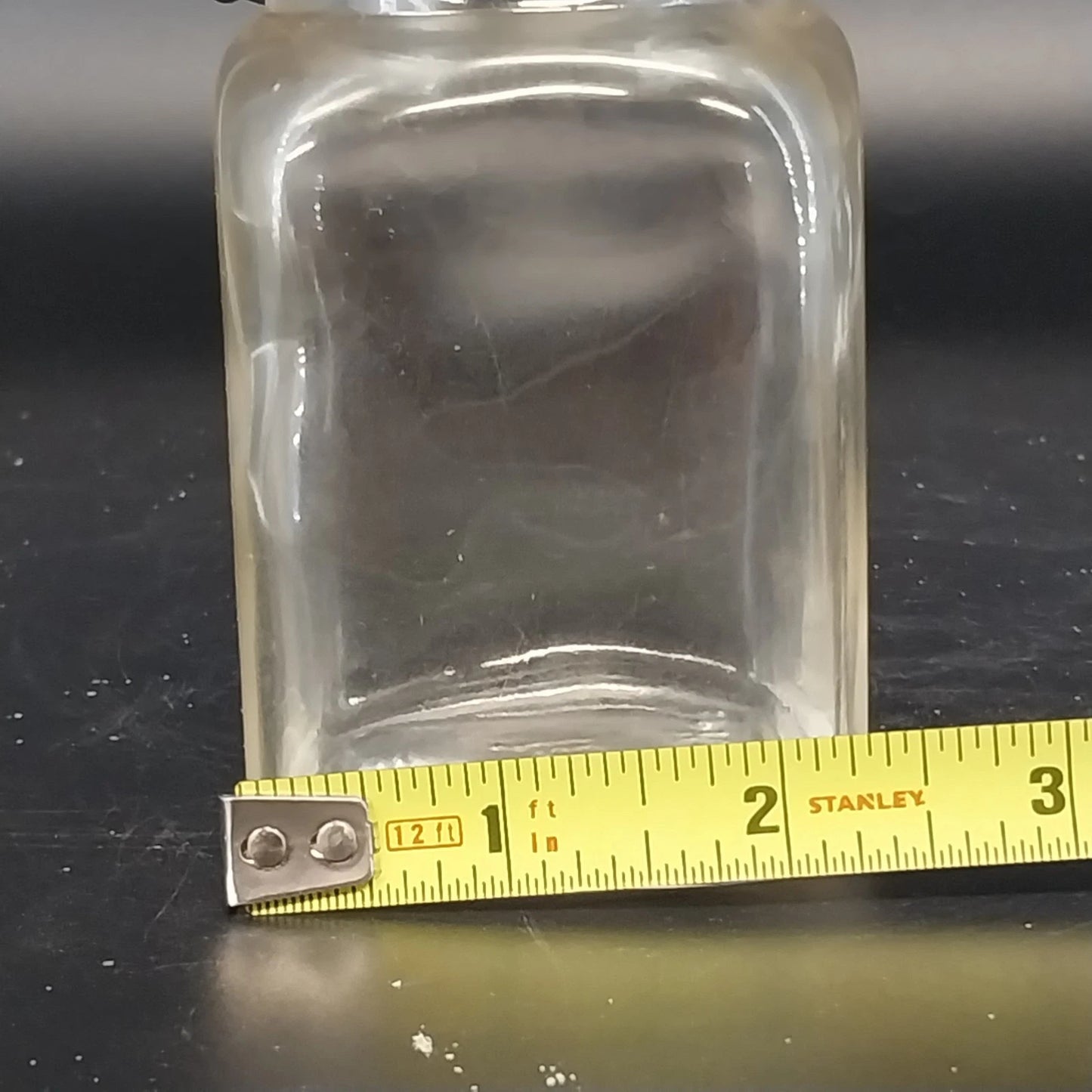 Hazel Atlas Half Pint Square Canning Jar Wire Bail Lid Clear Glass 5" Vintage